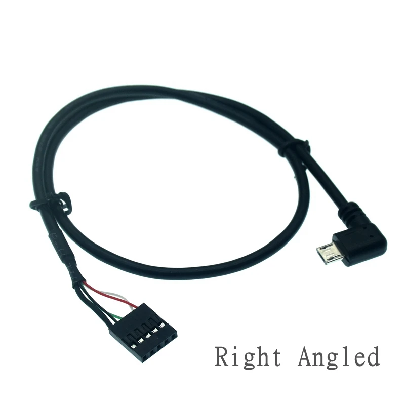 Spacing 2.54mm Micro USB Male Right/Left Angle To Dupont 5 Pin Female Header Motherboard Cable 50cm