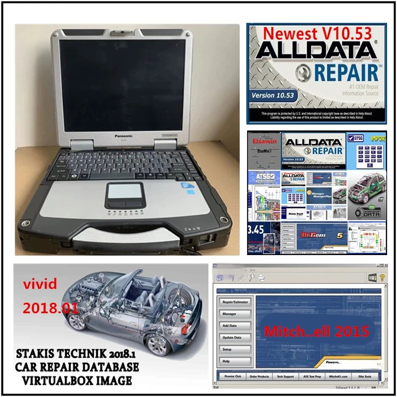 Diagnostic Toughbook CF31 CF-31 i5 4GB Ram+2TB HDD Alldata 10.53,Mit..Chell,ATSG 2017,vivid 2018 installed well ready to work