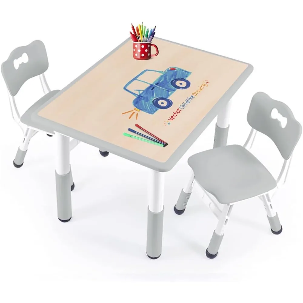 Juego de mesa y silla para niños, 2 sillas