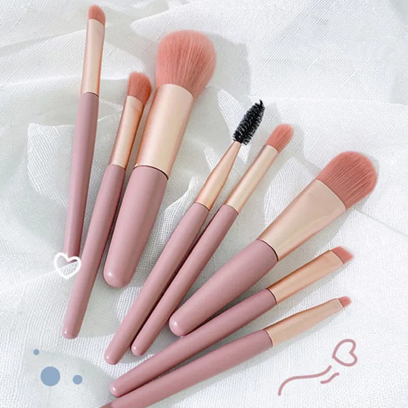 8Pcs/Set Travel Women Unicorn Makeup Brush Set Portable Soft Concealer Beauty Foundation Eye Shadow Tool Eyelash Brush With Bag