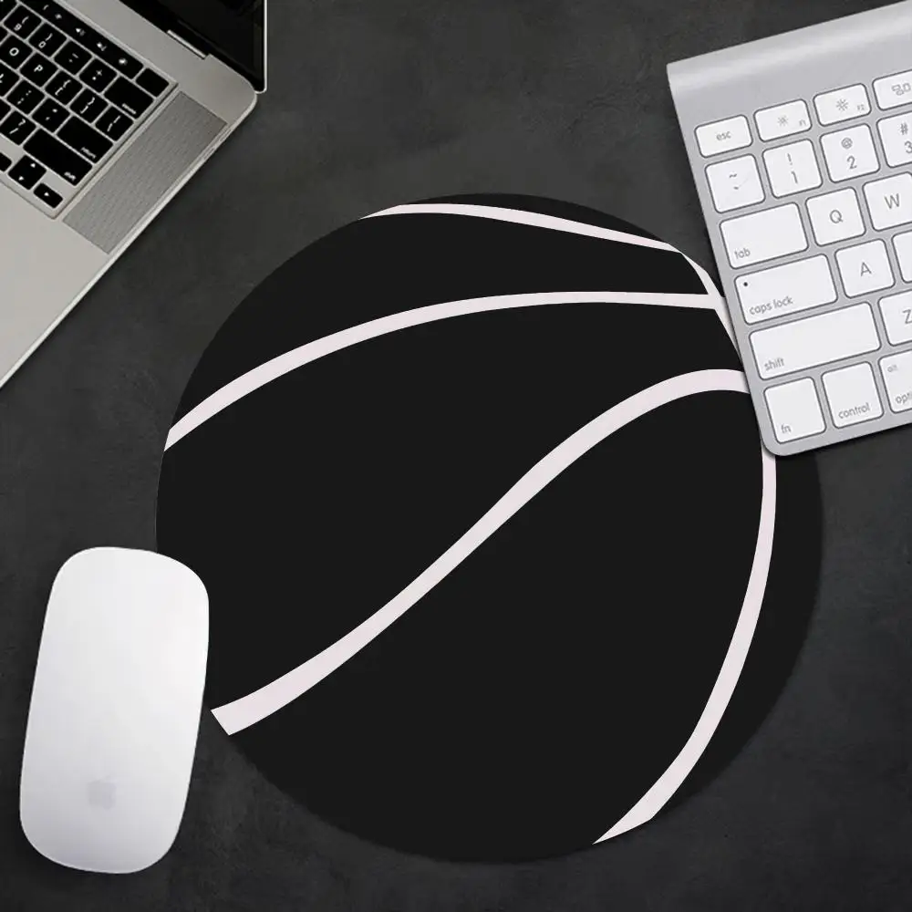 Sports Ball Basketball Round Mouse Pad Non-Slip Rubber Mat for Office Gaming Gamers Home Or Office Adorable Cartoon Desk Mat