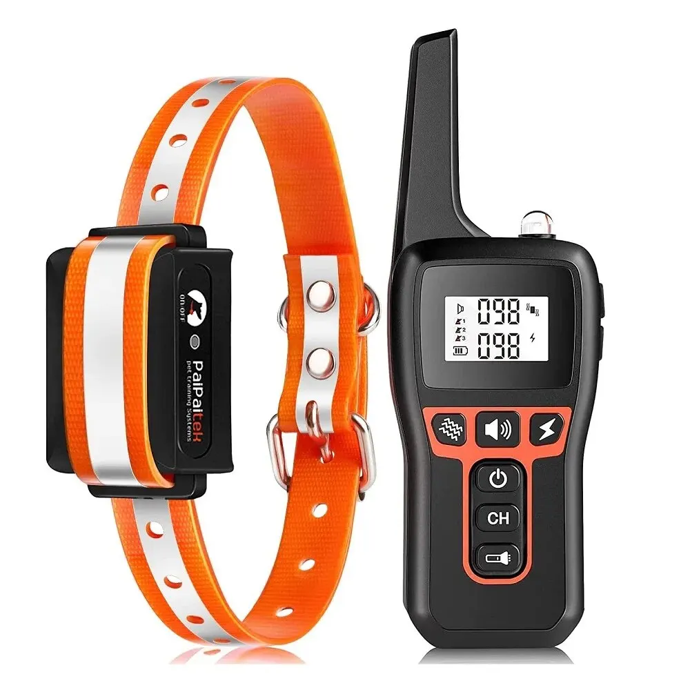 1000M Dog Training Collar With Remote,Dog Bark Collar,Waterproof Rechargeable Training Dog Collar with Shock Vibration Sound