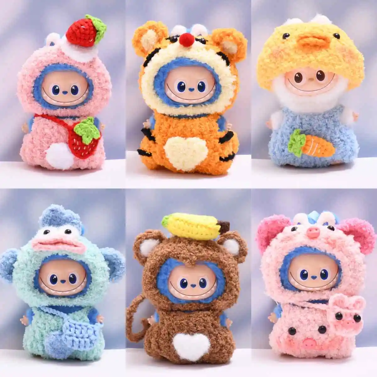 

For Labubu Doll Clothes Hoodies Doll Clothes Color Match Hoodies Dolls Accessories Cute Decoration Little Cloths Gift ( No Doll)