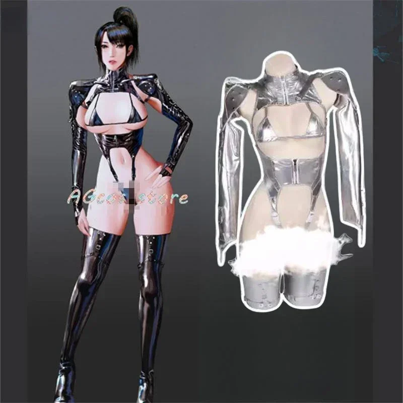 

Dark Dynasty Cosplay Combat Suit Patent Leather Woman Sexy Bra Lingeris Cosplay Costume