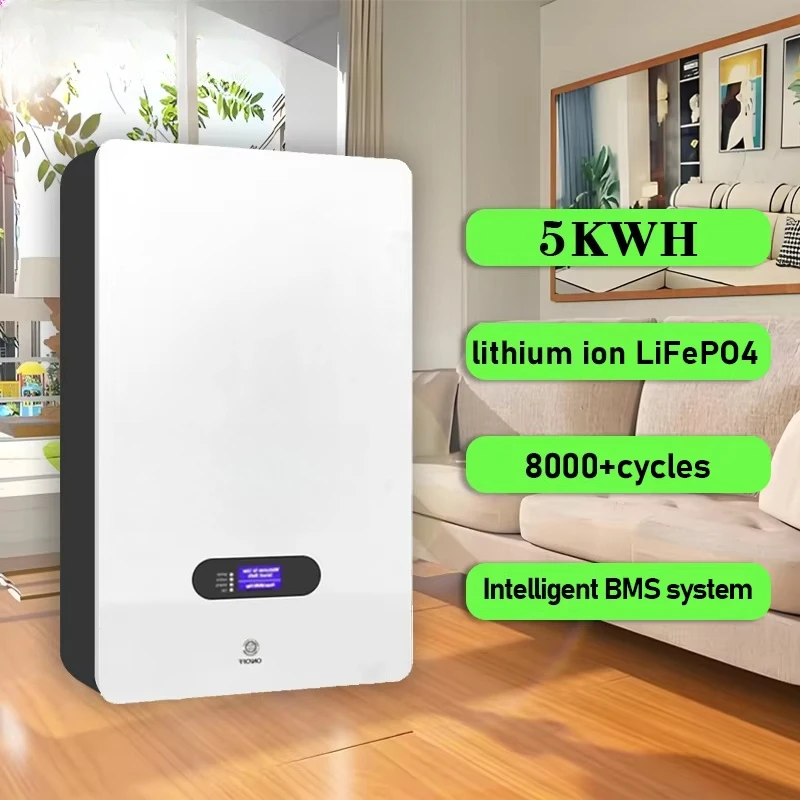 Solar Battery Home Energy Storage Cycle Life 8500 LiFePO4 Wall Mounted 48v 51.2v Lithium Solar Energy Storage System Battery