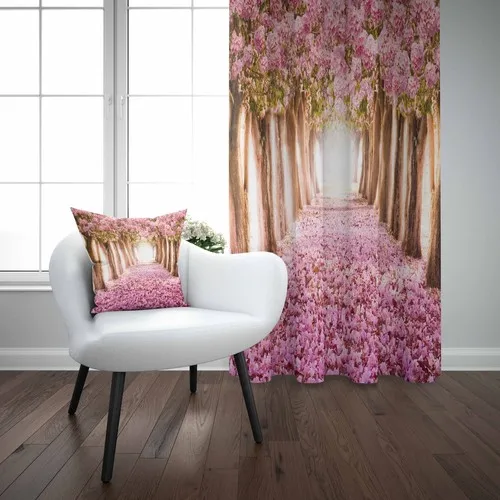 Else Love Way Pink Pattern 3D Modern Backdrop Curtain-140Cm x 270Cm