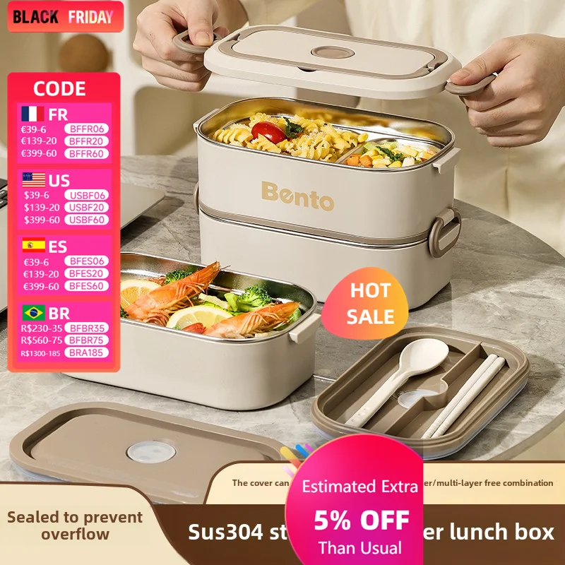 

Super Long Insulation Lunch Box Autumn and Winter Office Workers Can Microwave Oven Heating Multi-layer Bento Box Lunch Box