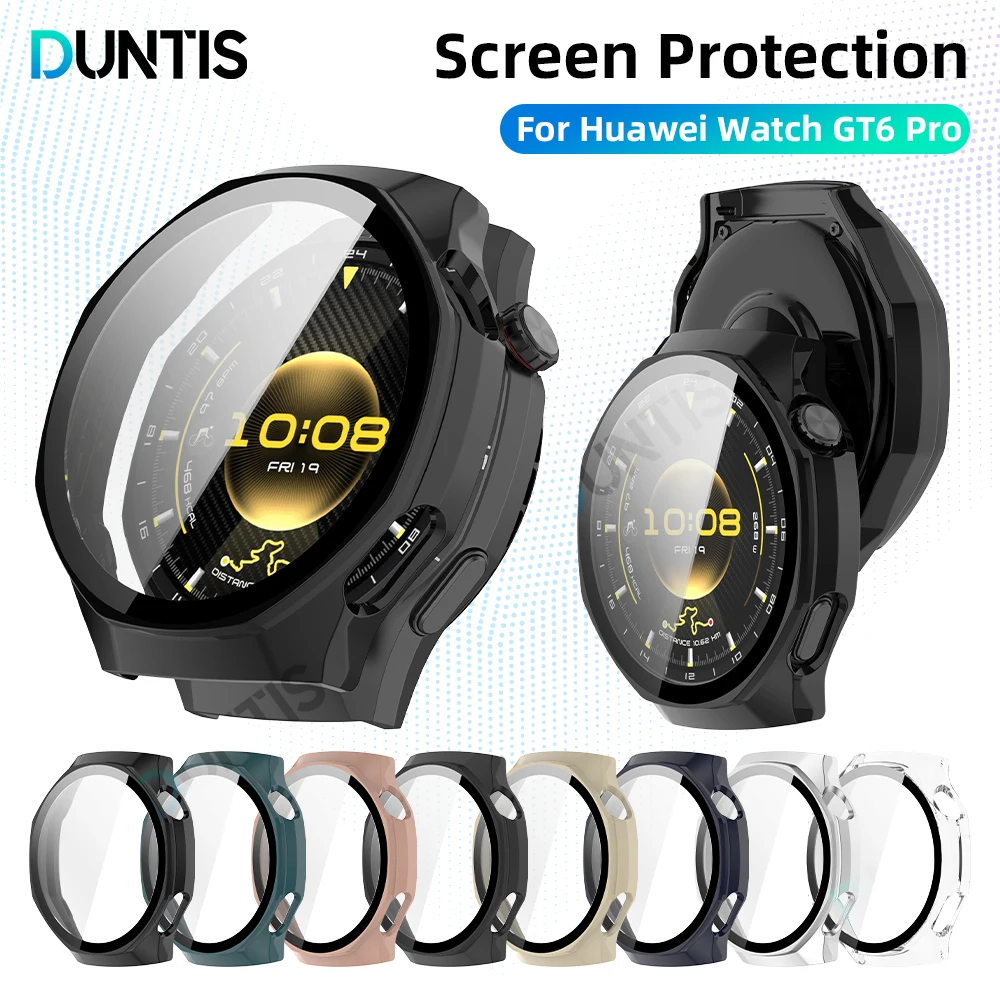 

Case + Glass for Huawei Watch GT 6 Pro 46mm PC All-around Bumper Anti-scratch Protective Cover + Screen Protector Accessories