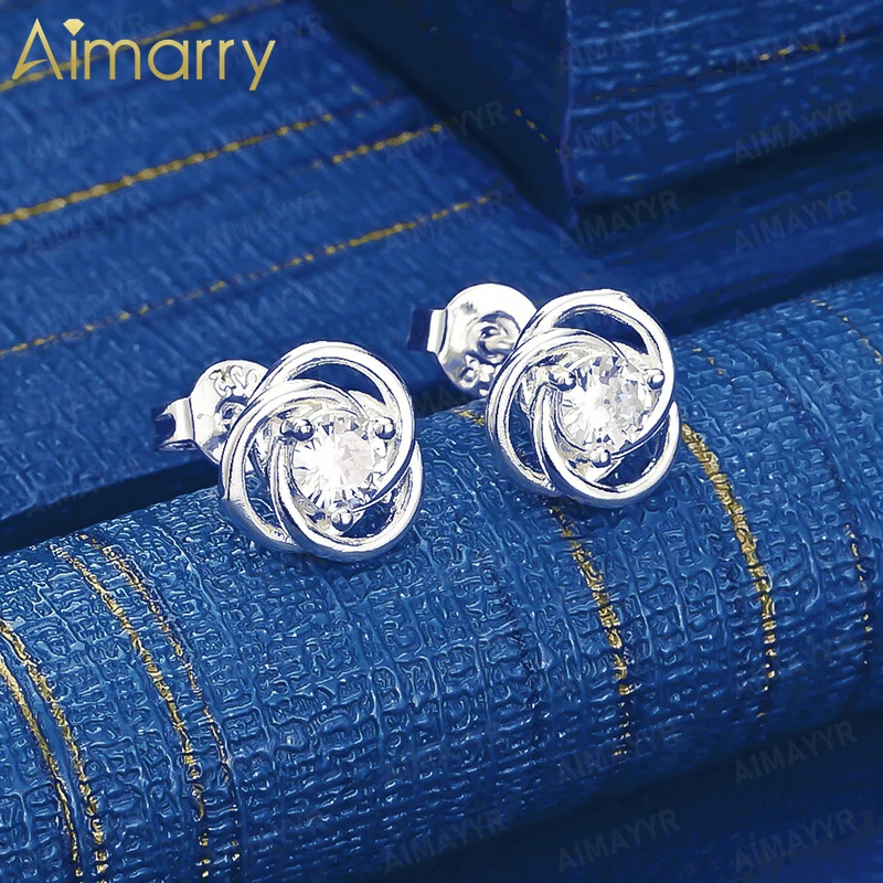 925 Sterling Silver Spiral Wound AAA Zircon Earrings for Women's Parties Banquets Weddings High-quality Fashion Jewelry