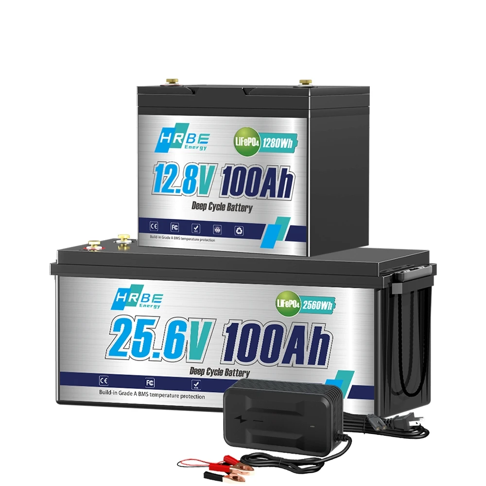 

24v 100ah Lifepo4 Battery Pack Built-in 100A BMS 12v rechargeable Batteries Lithium Ion Battery For Boat Solar Panel Tax Free