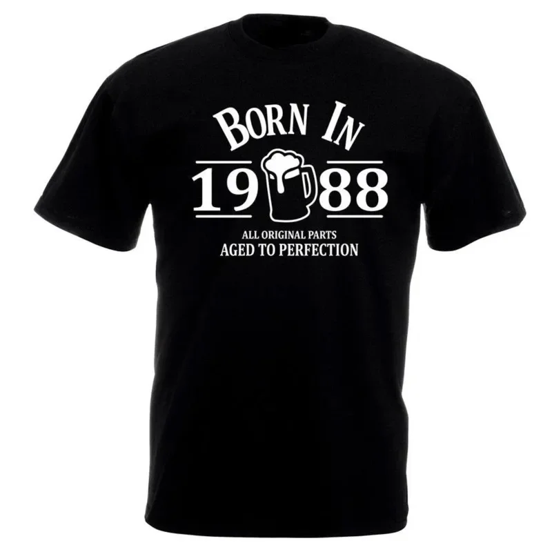The best birthday present ever t shirts  Men Designer Clothes Tees Born In 1988 Beer T Shirt - 35th Birthday Gift Top Uncle image 2