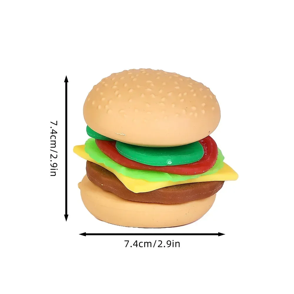 Zestaw do samodzielnego wykonania hamburgera - zabawka antystresowa, kreatywna symulacja jedzenia, śmieszny zestaw spożywczy, miękka zabawka do ściskania, ręcznie robiony hamburger DIY
