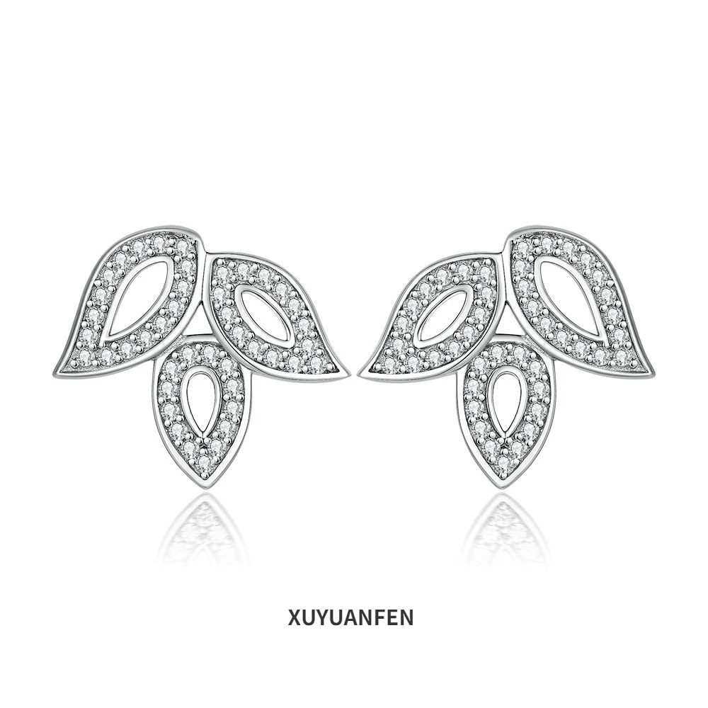 

Женские серьги XUYUANFENS925 из стерлингового серебра с листьями, Малый рынок, Лидер продаж на Amazon, Европейская и американская мода, большой бренд