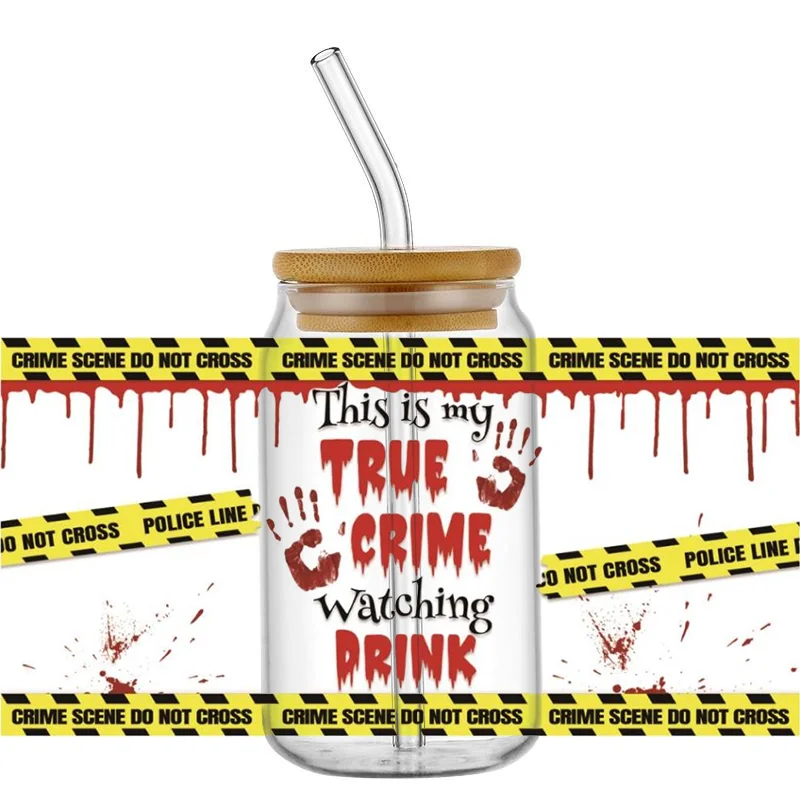 Miniso-Death Killer Série UV DTF Transferências Adesivo, Decalque Copo Envoltório para 16oz Libbey Óculos, DIY Caneca Lavável