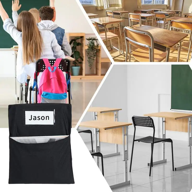 Tasche per schienale per sedia, tasche portaoggetti per schienale per sedia, con etichette per nome, per aula, scuola materna, casa, asilo in età prescolare