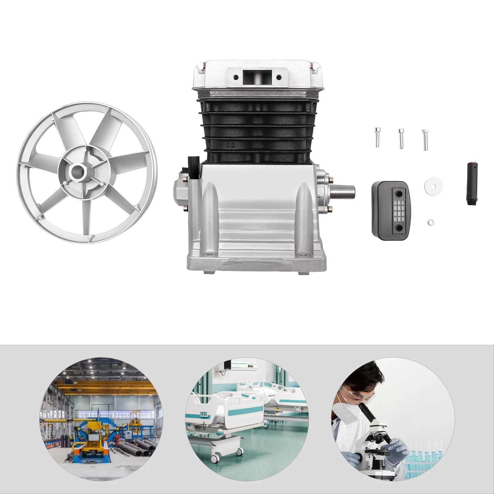 رأس ضاغط الهواء 3hp رأس مضخة الضاغط 2 اسطوانات مكبس ضاغط نقل الغاز التبريد