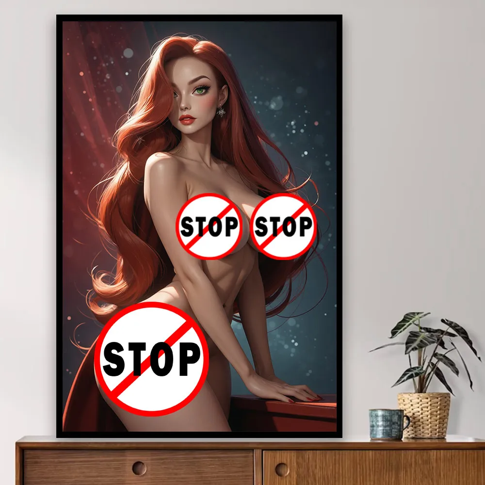 Póster en lienzo de dibujos animados de belleza Sexy sin censura NFSW adulto 18+ arte de la pared decoración pintura Mural para el hogar chica artística desnuda