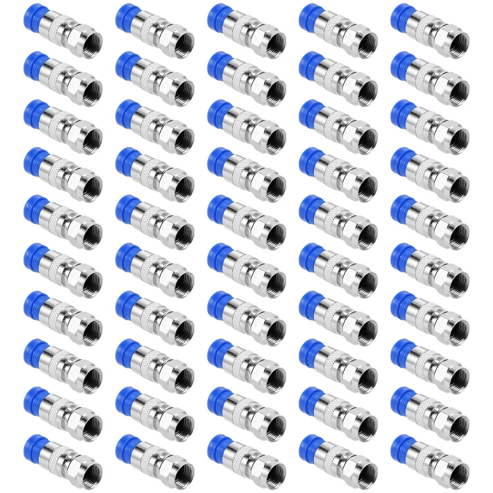 50PCS RG6 압축 커넥터 동축 케이블 방수 연결 F 압축 커넥터 RG6 동축 압축 너무 보그