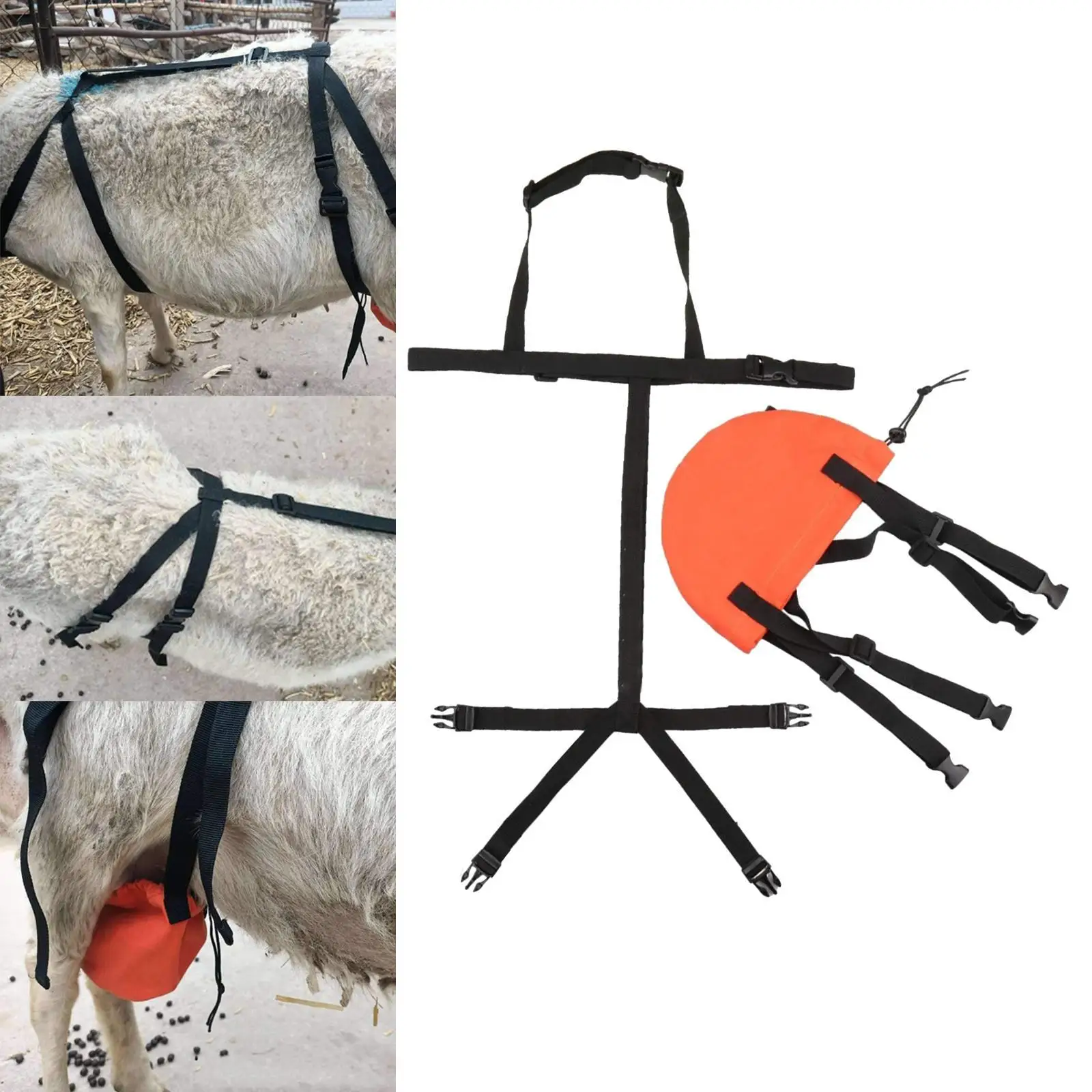 Сумка для плетения коз, регулируемая, предотвращает провисание, дизайн с пряжкой, корректирующая обвисшая защита для кормления на ферме, нагрудный ремень, бюстгальтер для козла