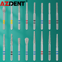 10Pcs/Box Azdent Dental Diamond Burs Cutting Zirconia Ceramic Crowns Bridges FG Burs Drill 1.6mm Shank Diameter Dentistry Tools