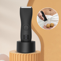 Men's IPX7 Ball Trimmer,Waterproof, Lighted, Ceramic Blade. Grooms Pubic, Body & Groin. USB-C, No Nicks. Gift for Him/Dad.