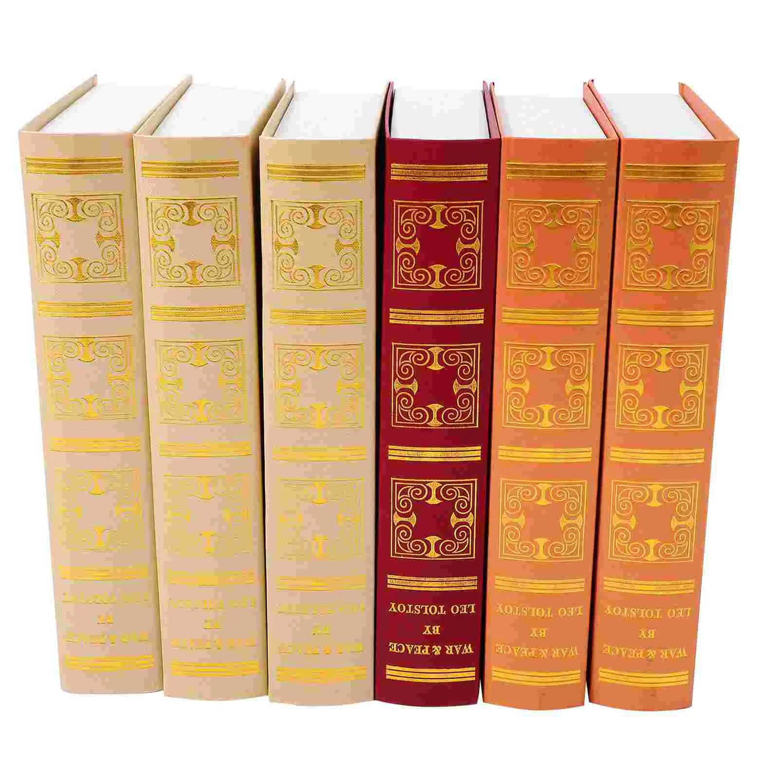 

6 Pcs Imitation Book Decoration Shelves Simulation Ornament Display Prop Coated Paper Fake Bookshelf Office Tabletop