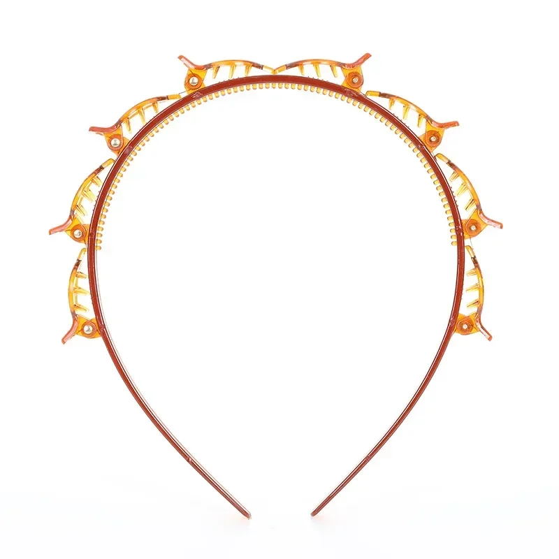 1/2 pièces multicouche creux tressé femmes frange bandeau coiffure fer accessoires pince à cheveux