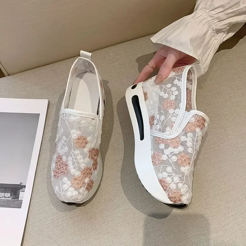 

Women Plus Size Summer Mesh Lace Built In Heel Lift Fisherman Sandals Breathable Versatile Petite Slip On Easy Wear Shoes