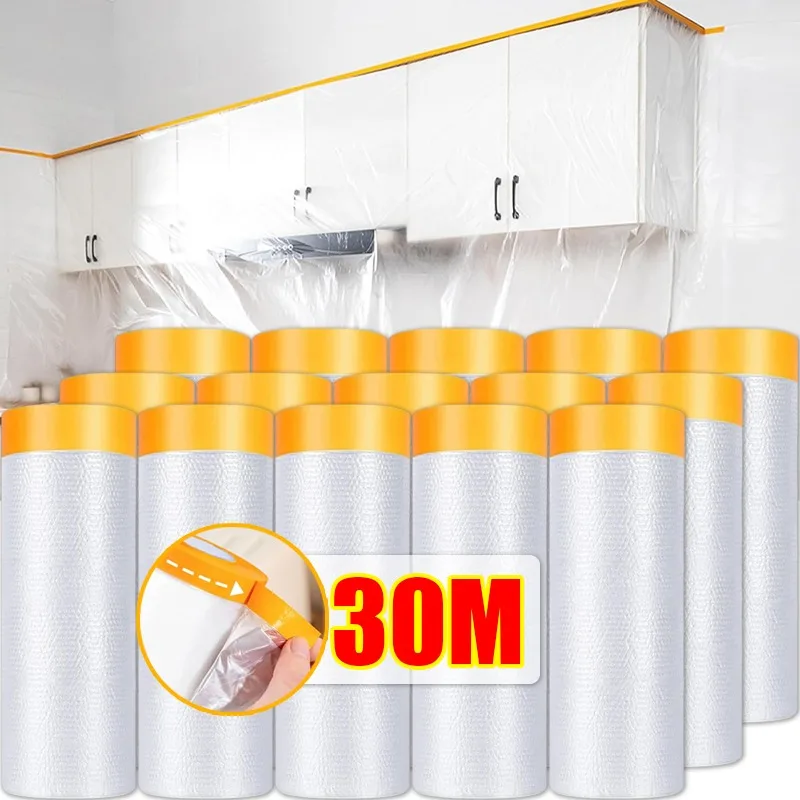 Película antipolvo autoadhesiva desechable, cubierta antipolvo cortable para gabinete, cinta adhesiva de pintura automotriz para muebles, película antipolvo para dormitorio