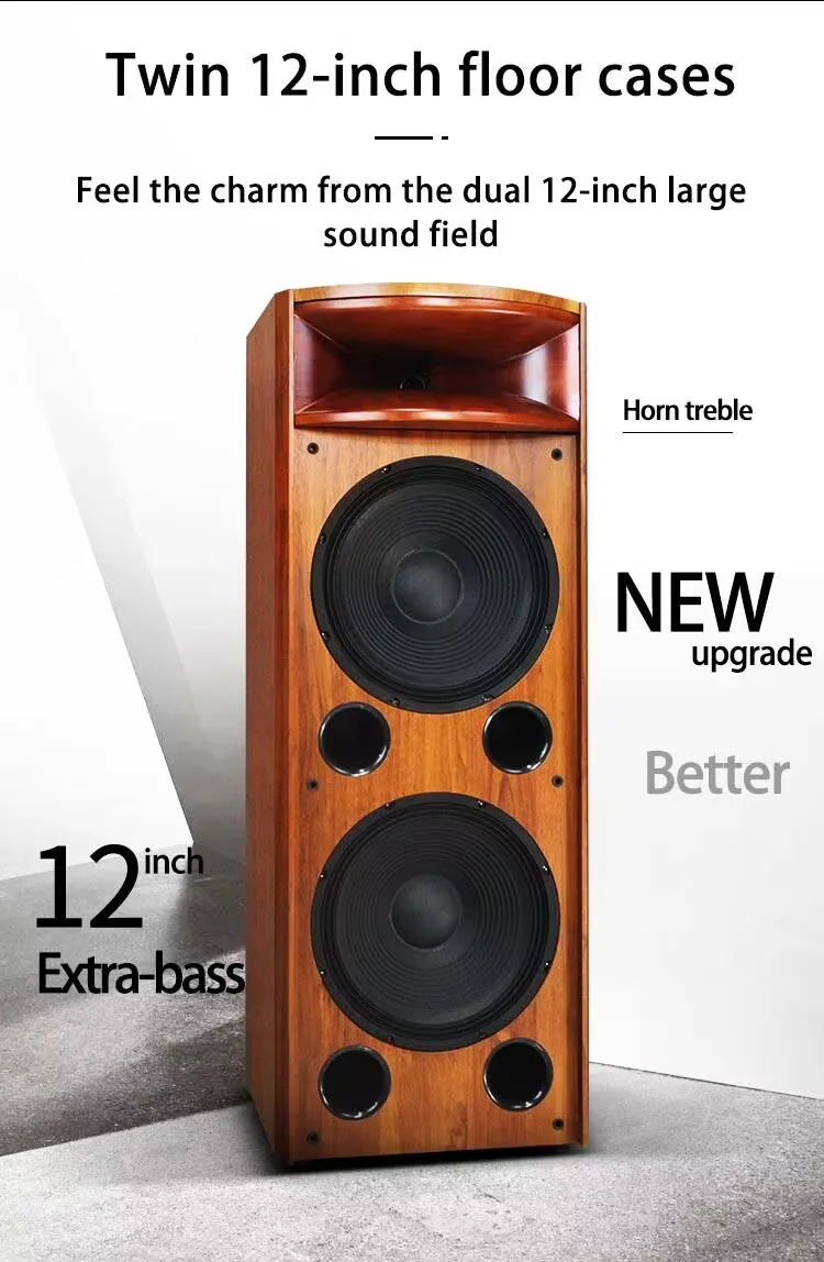

Factory outlet H18 Solid Wood Horn Dual 12 Inch Speaker Hifi Speaker Passive Speaker