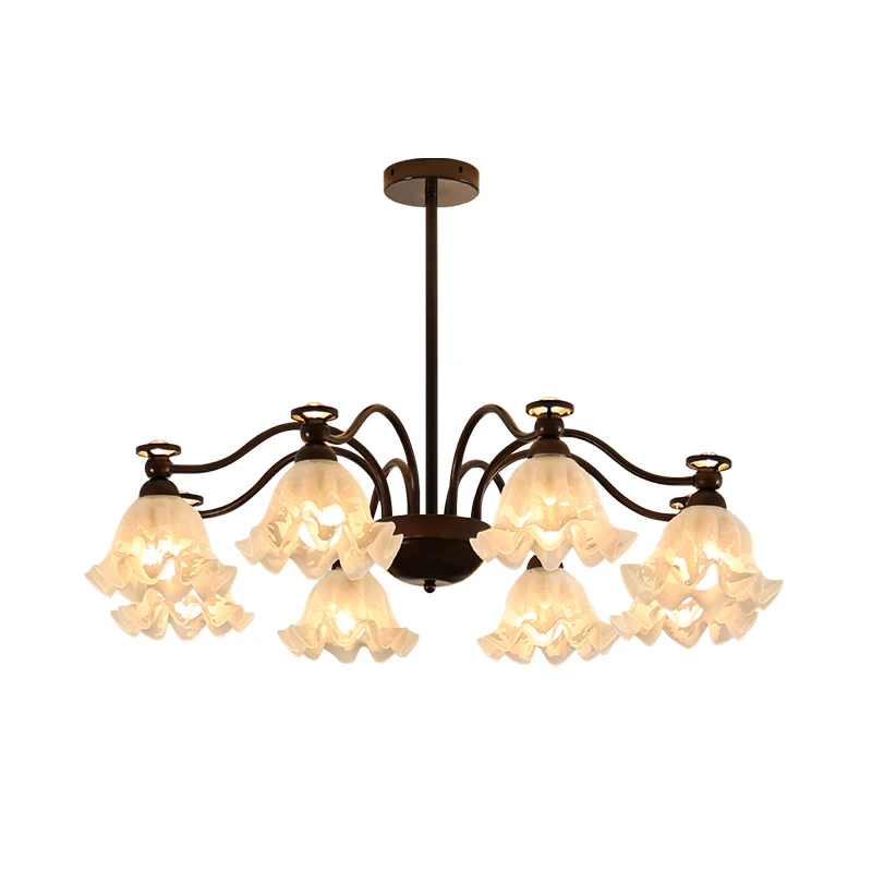 

American pastoral living room chandelier creative lily of the valley French retro country lamps