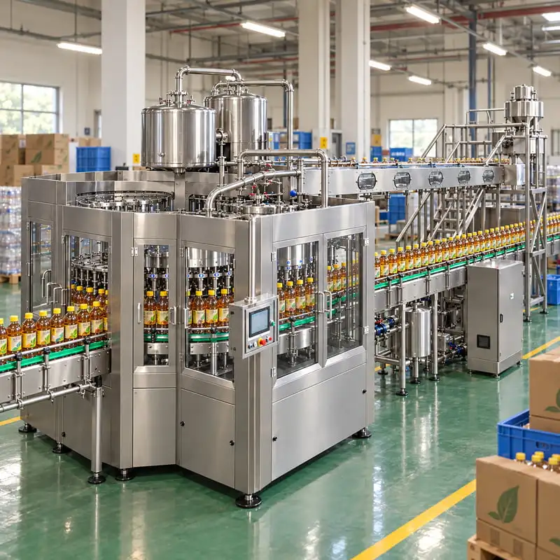 Industrial Beverage Filling Line Customized Rinsing Capping Liquid Filling Machine for Juice Tea Drink Production