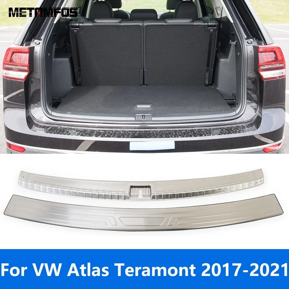 

Для Volkswagen Atlas Teramont 2017-2019 2020 2021, задний бампер багажника, накладка на порог багажника, защитная пластина, аксессуары