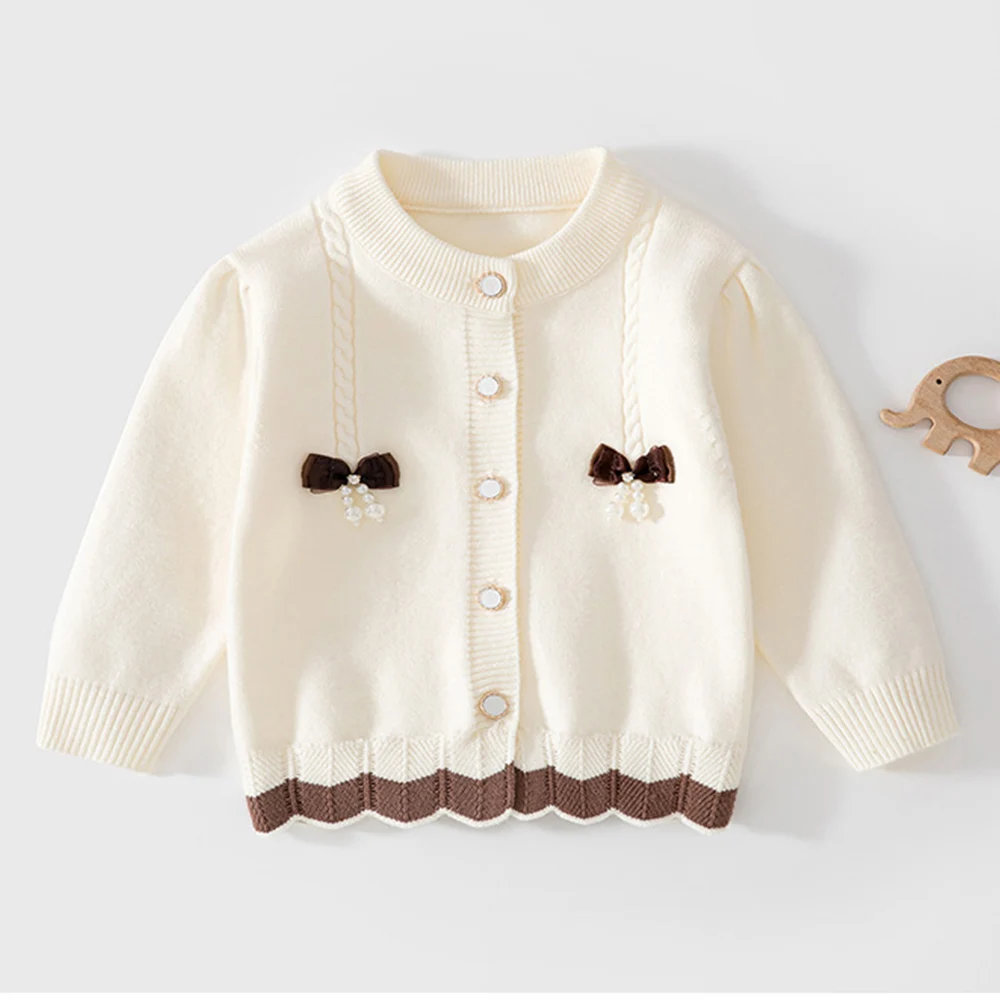 Baby Girl Knit Sweater Cute Soft Spring Autumn Infant Boutiuqe Clothing Little Girls Outerwear Cardigan