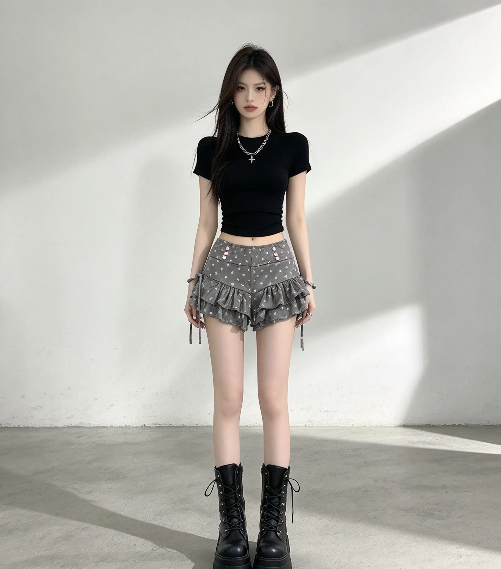 Subculture Summer Star-print Ruffled-hem Low-rise Spicy-girl Shorts