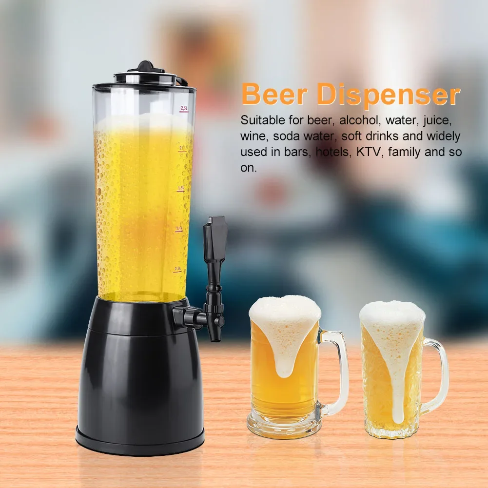 2.5L Beer Beverage Dispenser Ice Tube Wine Water Accessories Alcohol Dispenser Beer Machine For Bar Home Restaurant