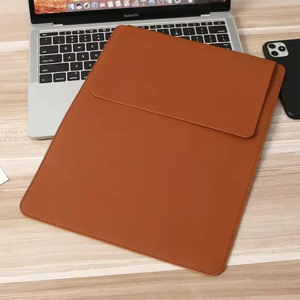 Custodia professionale per laptop in pelle PU + peluche Custodia protettiva per tablet portatile antiurto Custodia protettiva per notebook ultra sottile da ufficio