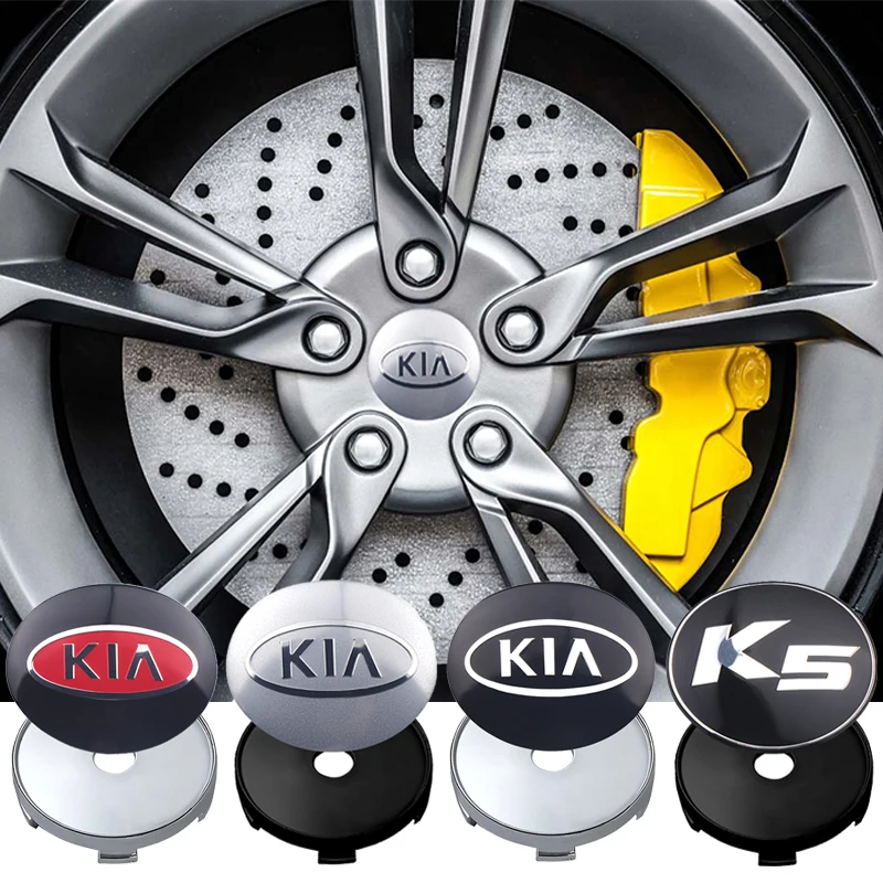 4pcs 56/60/65mm Car Wheel Center Hub Caps Stickers Badge Cover For KIA GT Line Forte Seltos K5 Sportage Ceed Soul Cerato Sedona