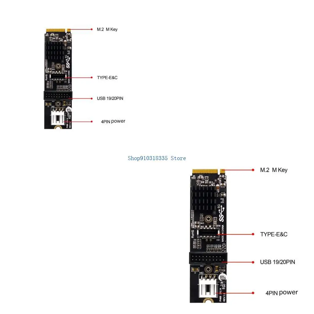  PCIe To Front USB3.1 Adapter Card With Multiple Interfaces Motherboard Upgrades