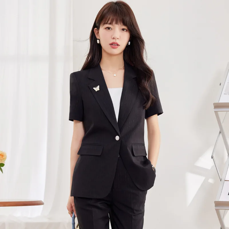 Women's Summer Thin Casual Suit Muxuelian Coat Set Suit Professional Summer2024Small Summer