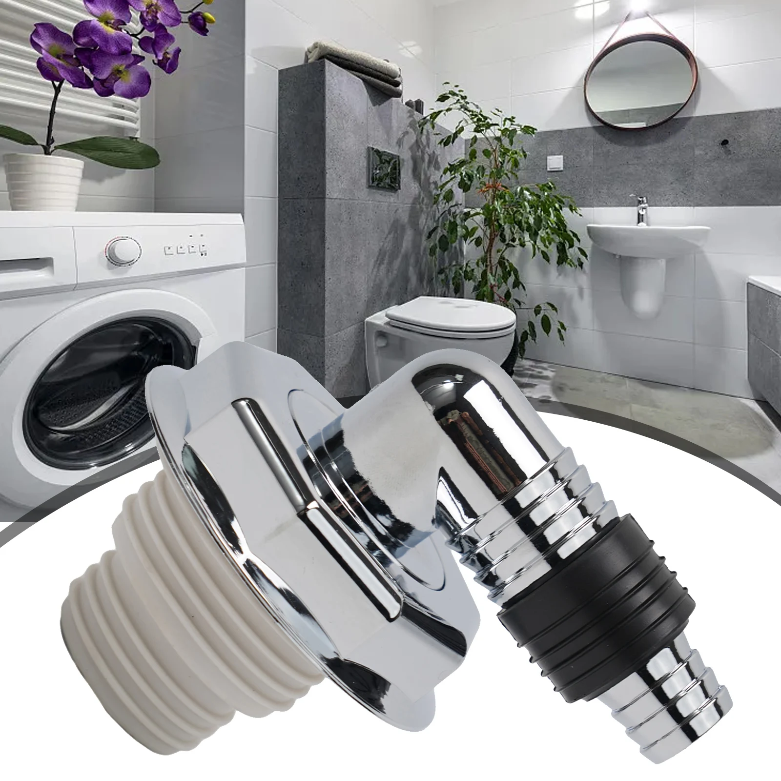 1pcs Overflow Washbasin Washing Machine Floor Drain Cover Three Prong Connector Connect 2in1 Hardware 1pcs Overflow