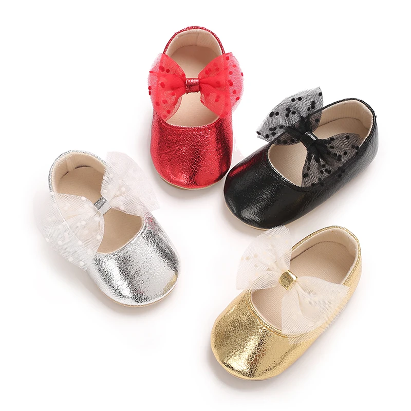 

Prewalker Детские туфли для крещения с кружевом и бантом — весенняя коллекция, новые первые ходунки для девочек, милый дизайн