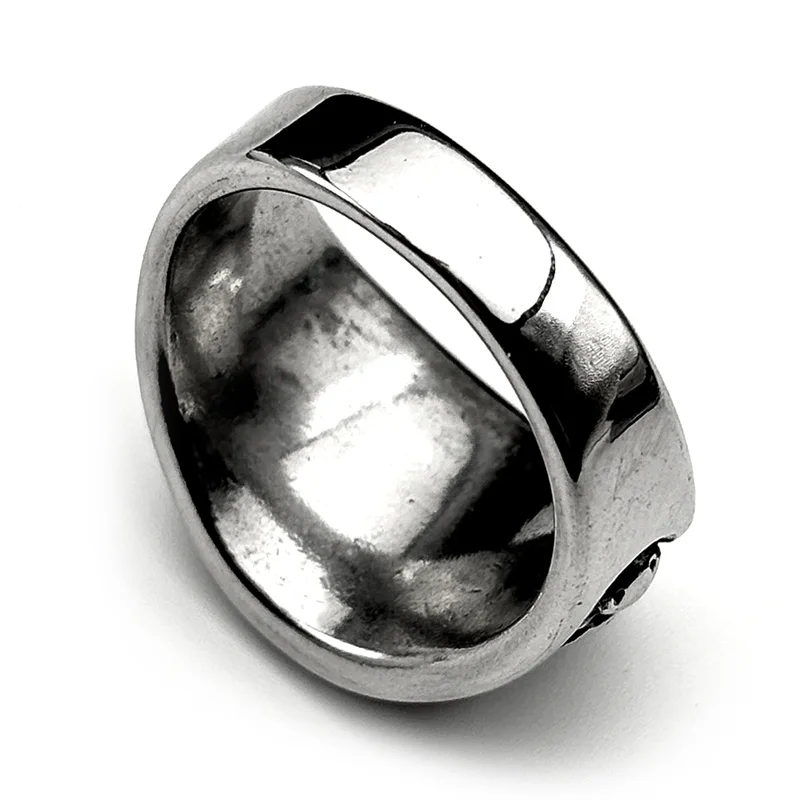 Witchcraft Evil Eye Inverted Pentagram Stainless Steel Rings Silver Color Star Finger Ring for Women Men Party Gift Jewelry