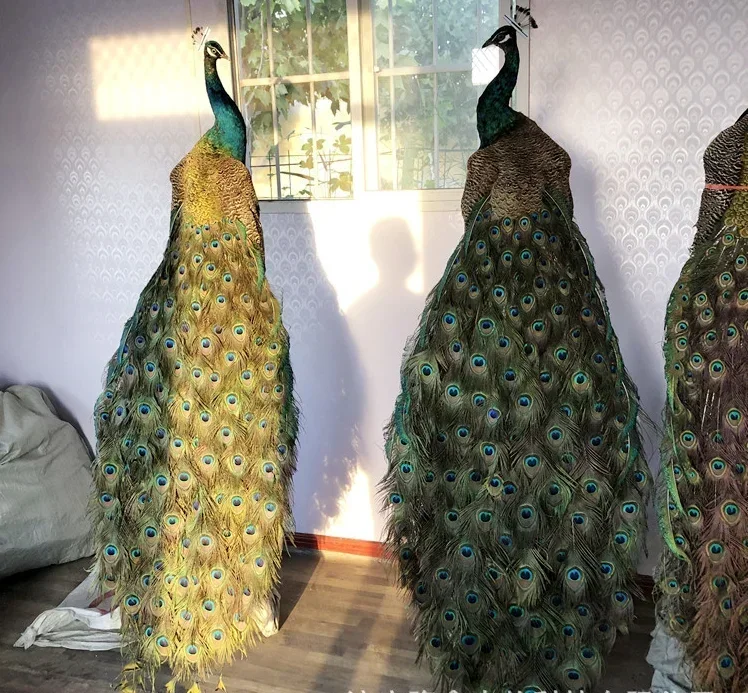 Лидер продаж, ручная работа, индивидуальный размер, настоящее как животное, имитация павлина, свадебное украшение, ремесла, садовая уличная фигурка, павлин
