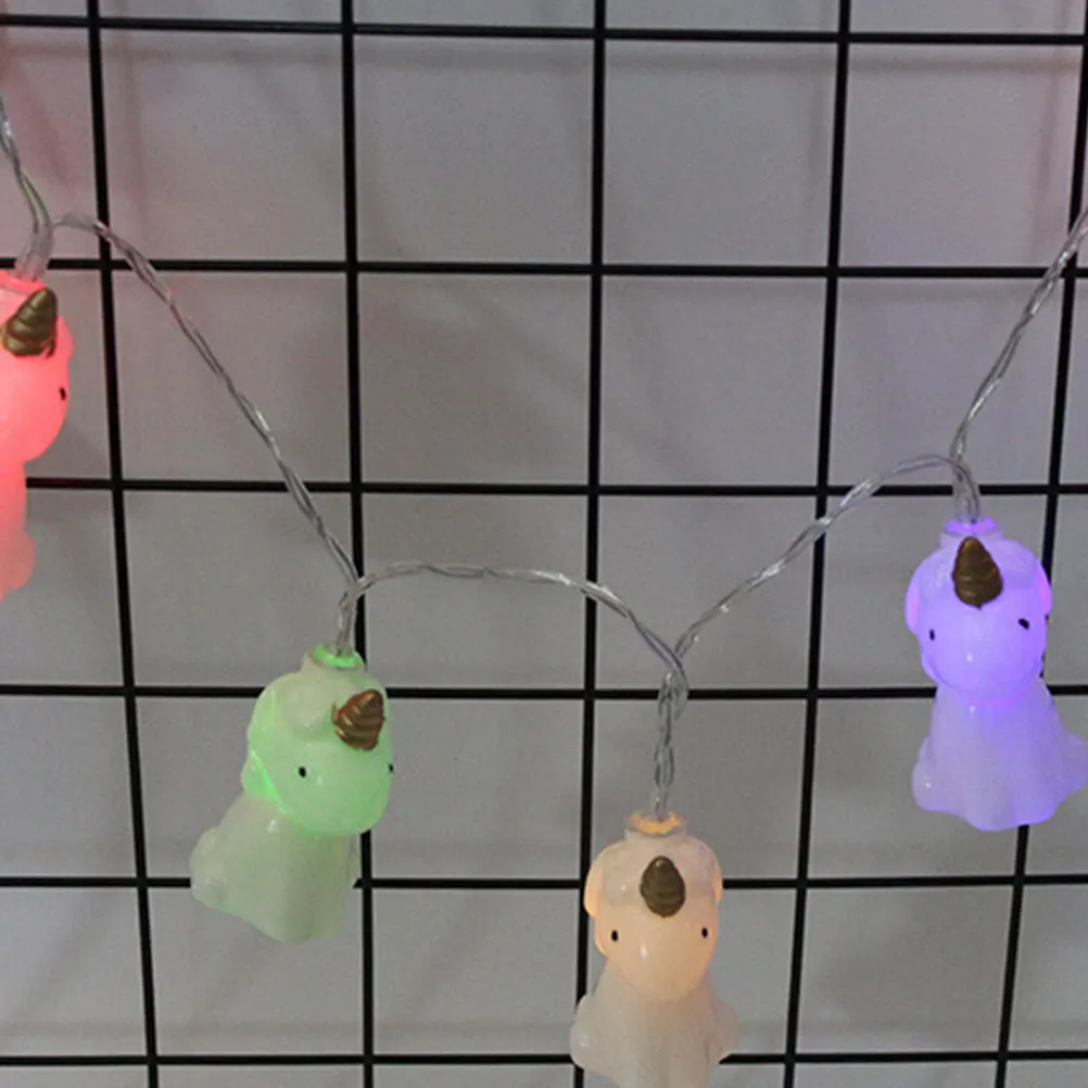 يونيكورن سلسلة ضوء ملون 1.5 متر 10 المصابيح مصباح للزينة توفير الطاقة رومانسية المنزل عطلة حفلة يونيكورن سلسلة ضوء