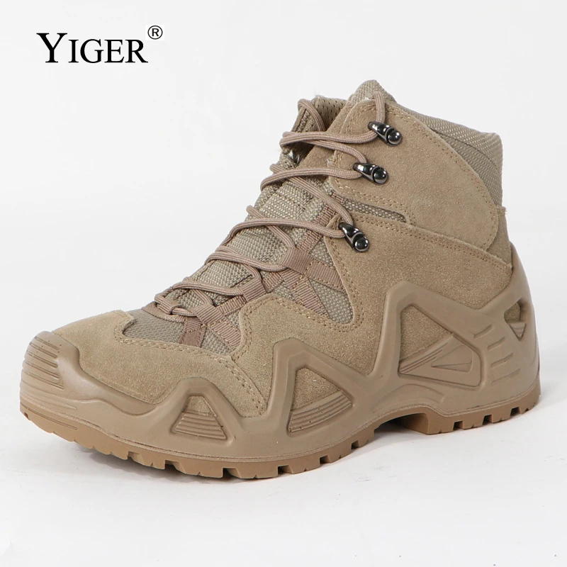 YIGER explorer's boots Men Outdoor Boots Waterproof Tactical Boots Hiking Shoes Special Training Security Shoes Winter Warm