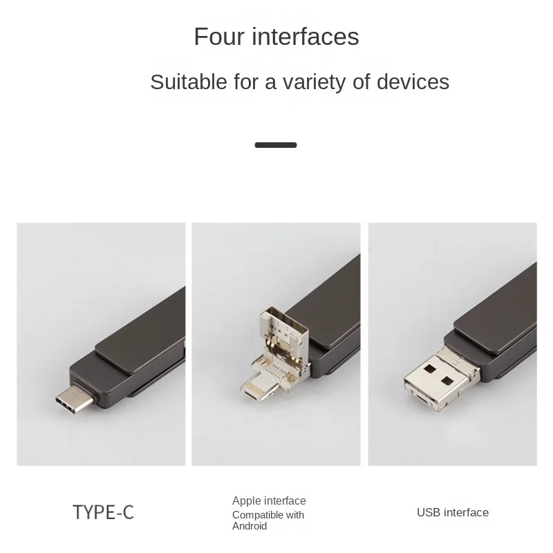 Metall 360 Grad Rotating Flash Drive Individuelles Logo High Speed USB 3,1/iPhone/Android/Typ-C 4 Interface Handy Computer
