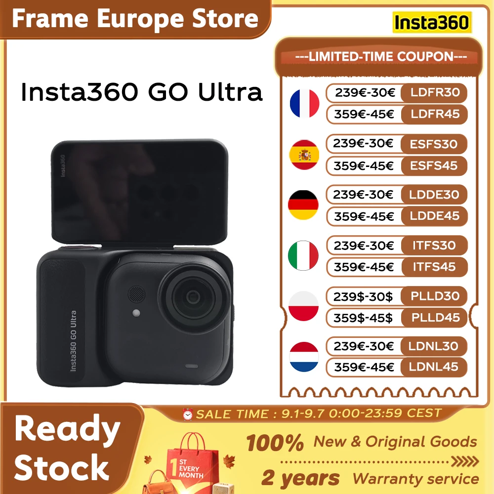 Insta360 GO Ultra - Freihändige 4K Mini-Kamera Leicht & Mobil Spitzenleistung bei Schwachlicht Stabilisierung 200 Min Akkulaufzeit 10m Wasserdicht Neu