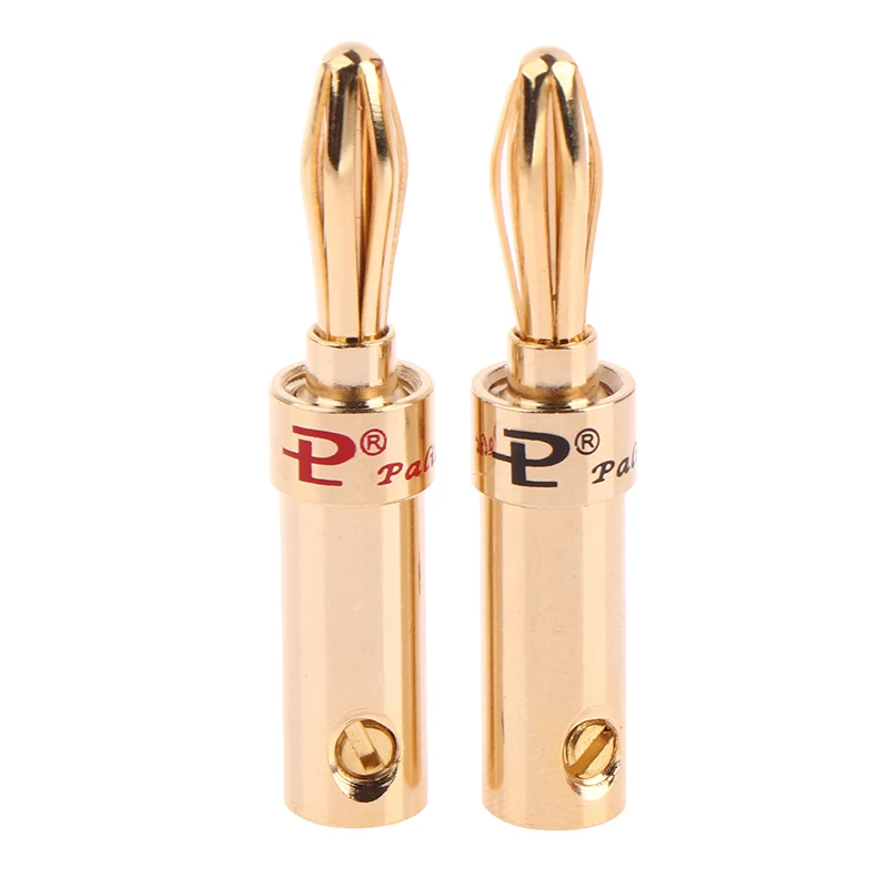 2PCS Gold-plated Copper Cross Banana Speaker Plug Connector Adapter Audio Banana Connectors For Speaker Wire Amplifiers