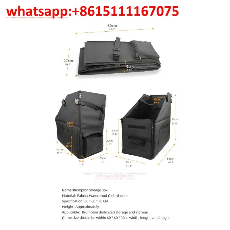Waterproof Dustproof Brompton Bicycle Storage Box, Foldable Portable Bike Transport Container For Car Trunk Loading
